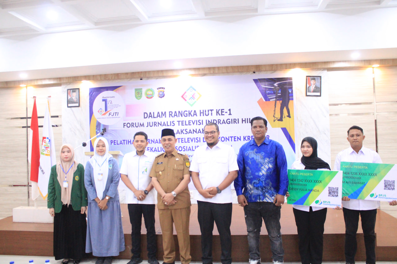 Ketua DPRD Inhil Hadiri Pelatihan Jurnalistik Televisi dan Konten Kreator HUT ke-1 FJTI