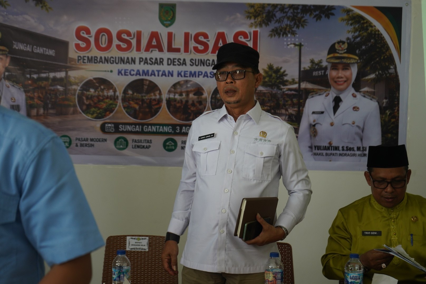 Wakil Ketua I DPRD Kabupaten Indragiri Hilir Hadiri Sosialisasi Pembangunan Pasar Desa Sungai Gantang